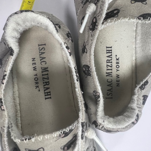 Isaac Mizrahi Gray White Cat Face Print Slip On Canvas Tennis Shoes Size 7 - Picture 11 of 11
